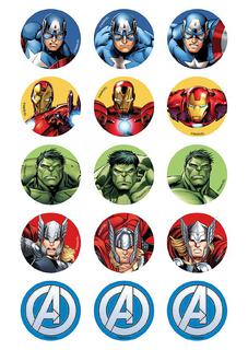 Avengers Cup Cake Toppers