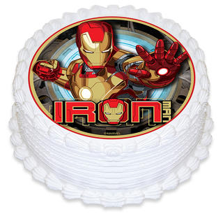 Iron Man Round Cake Topper