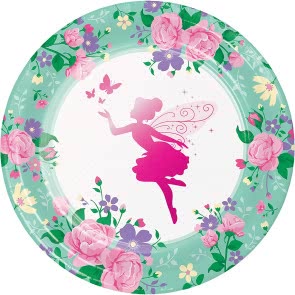 Floral Fairy Sparkle Dinner Plates - 8 Pack