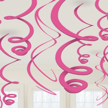 Hanging Swirls Decoration Pink