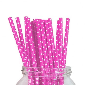 Paper Straw - Pink Polka Dot - 20pack