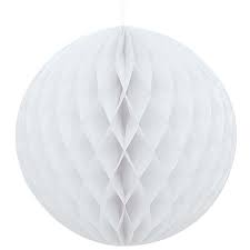 Paper Tissue Honeycomb Ball - White