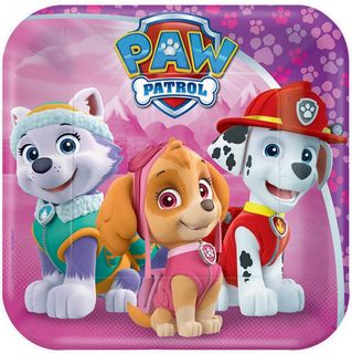 Paw Patrol Girls Lunch Plate - 8 Pack