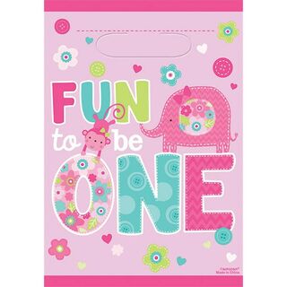 Fun to Be One Loot Bags - Pink - 8 Pack