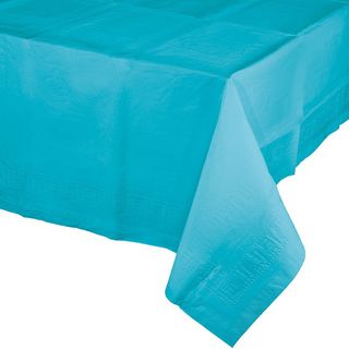 Bermuda Blue Plastic Table Cover -Single