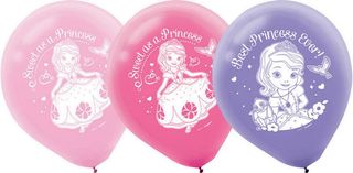 Sofia the First Latex Balloons - 6 Pack