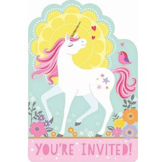 Magical Unicorn Invitation -  8 Pack