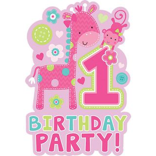 Fun to Be One Invitations - Pink - 8 Pack