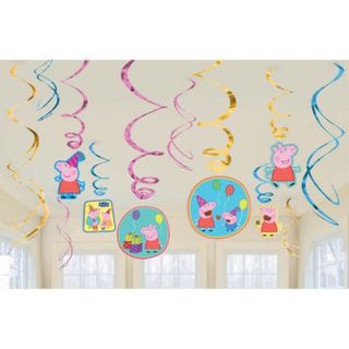 Peppa Pig Hanging Swirl Decorations