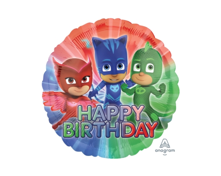 PJ Masks Round Happy Birthday Foil Balloon - Single